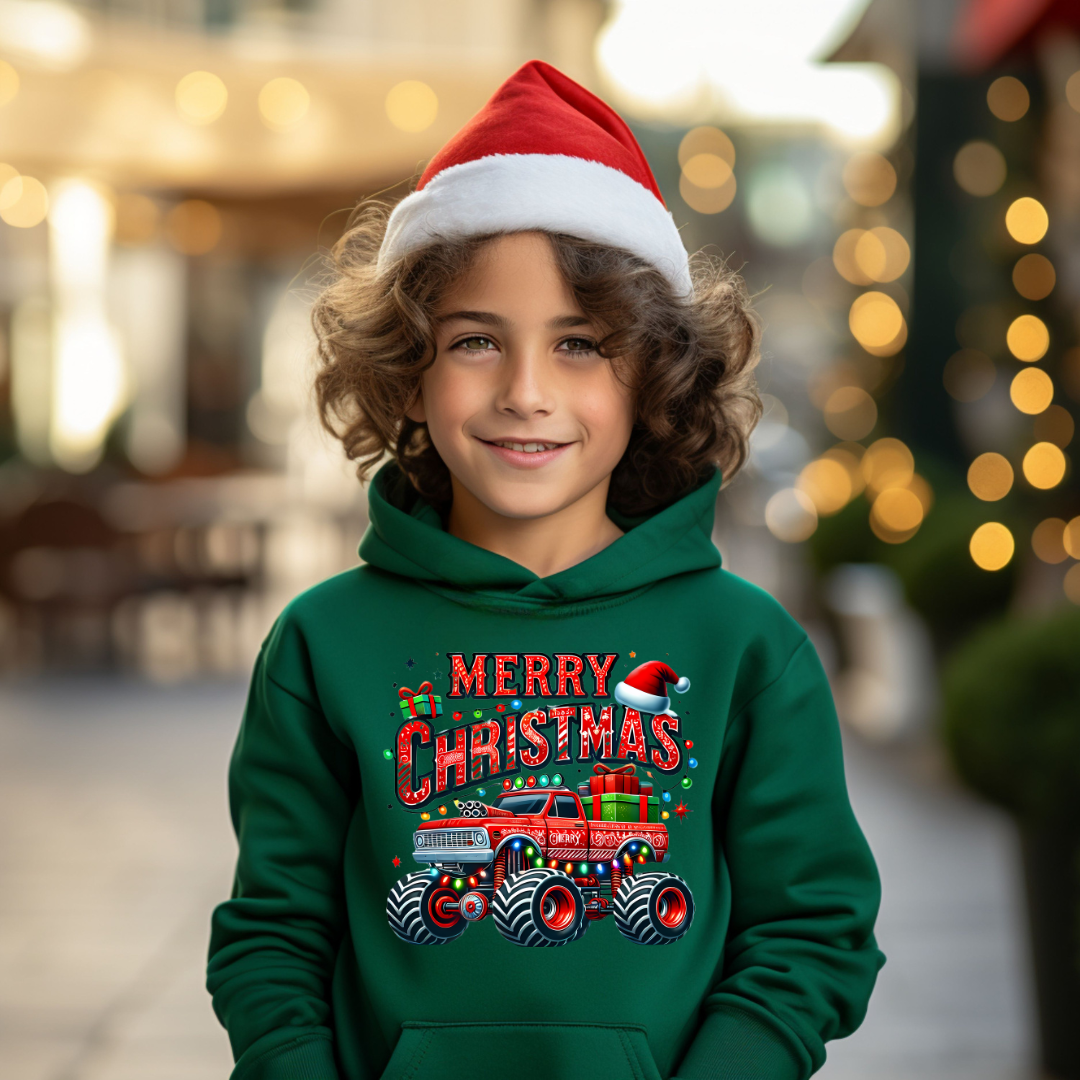 "Monster Truck Merry Chistmas" Youth Sweatshirt