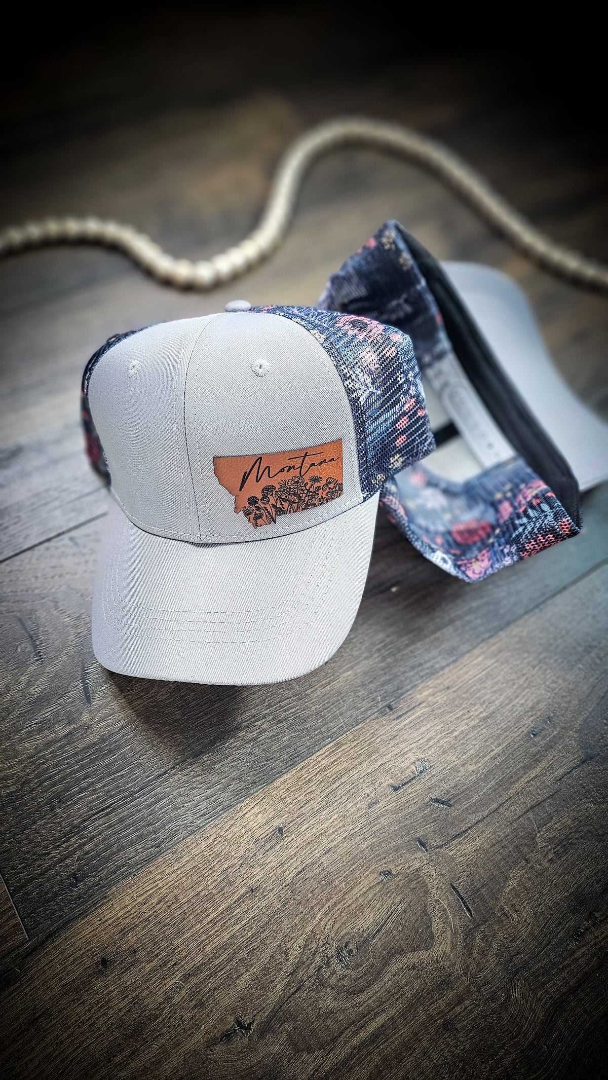 Gray Floral Mesh