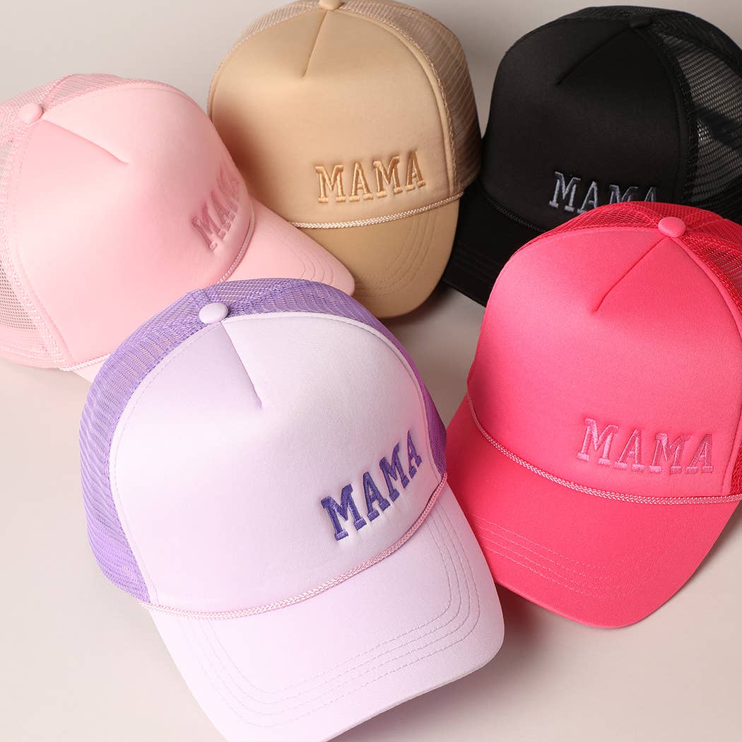 Mama Embroidered Foam Mesh Back Trucker Hat