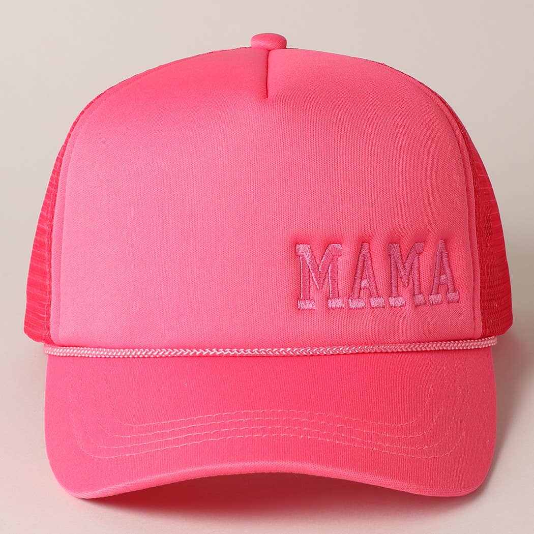 Mama Embroidered Foam Mesh Back Trucker Hat