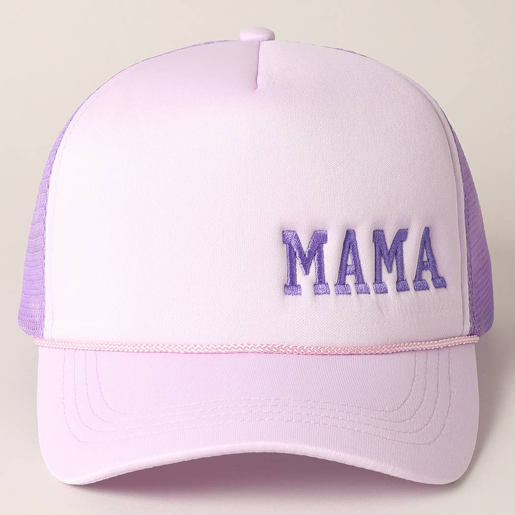 Mama Embroidered Foam Mesh Back Trucker Hat