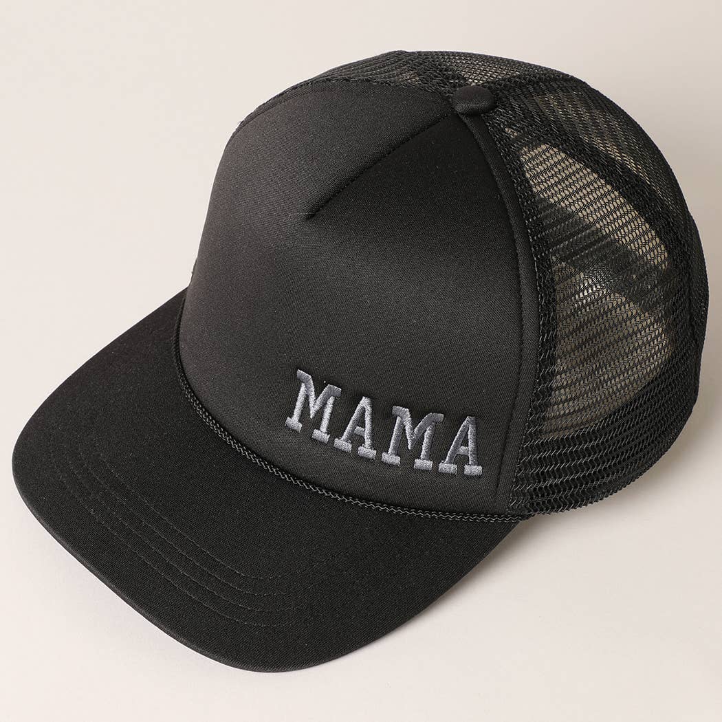 Mama Embroidered Foam Mesh Back Trucker Hat