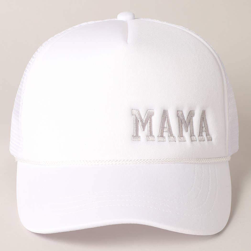 Mama Embroidered Foam Mesh Back Trucker Hat