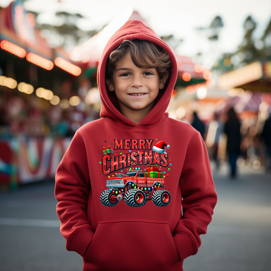 "Monster Truck Merry Chistmas" Youth Sweatshirt