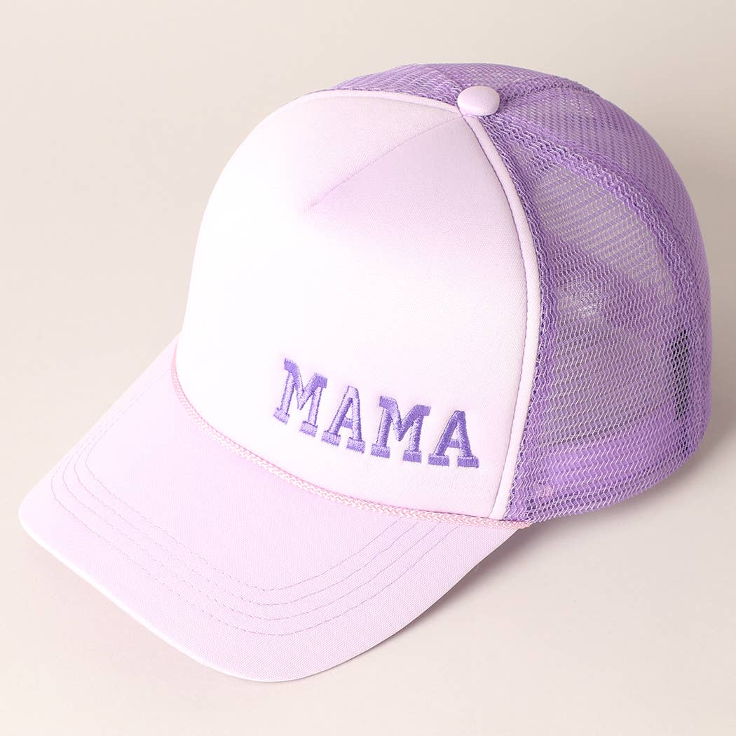 Mama Embroidered Foam Mesh Back Trucker Hat