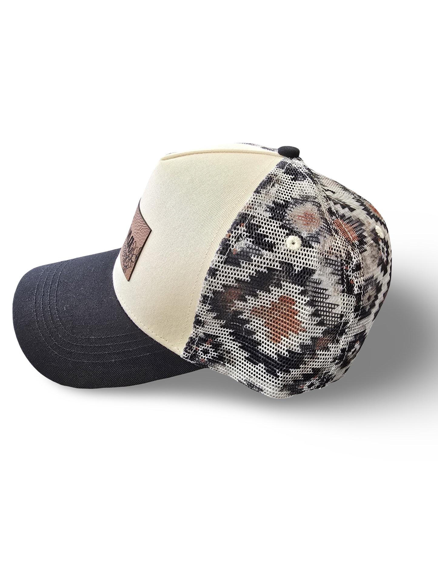 Aztec mesh cream/black retro trucker