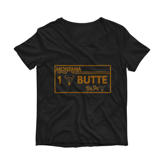 Butte License Plate T-shirt W/ Copper Vinyl