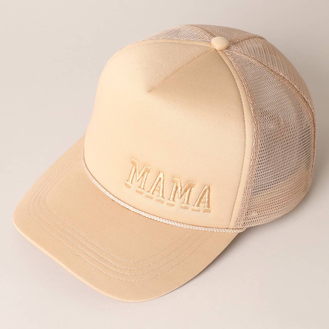 Mama Embroidered Foam Mesh Back Trucker Hat