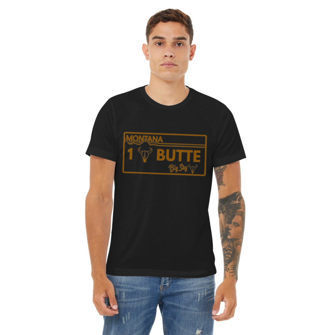 Butte License Plate T-shirt W/ Copper Vinyl