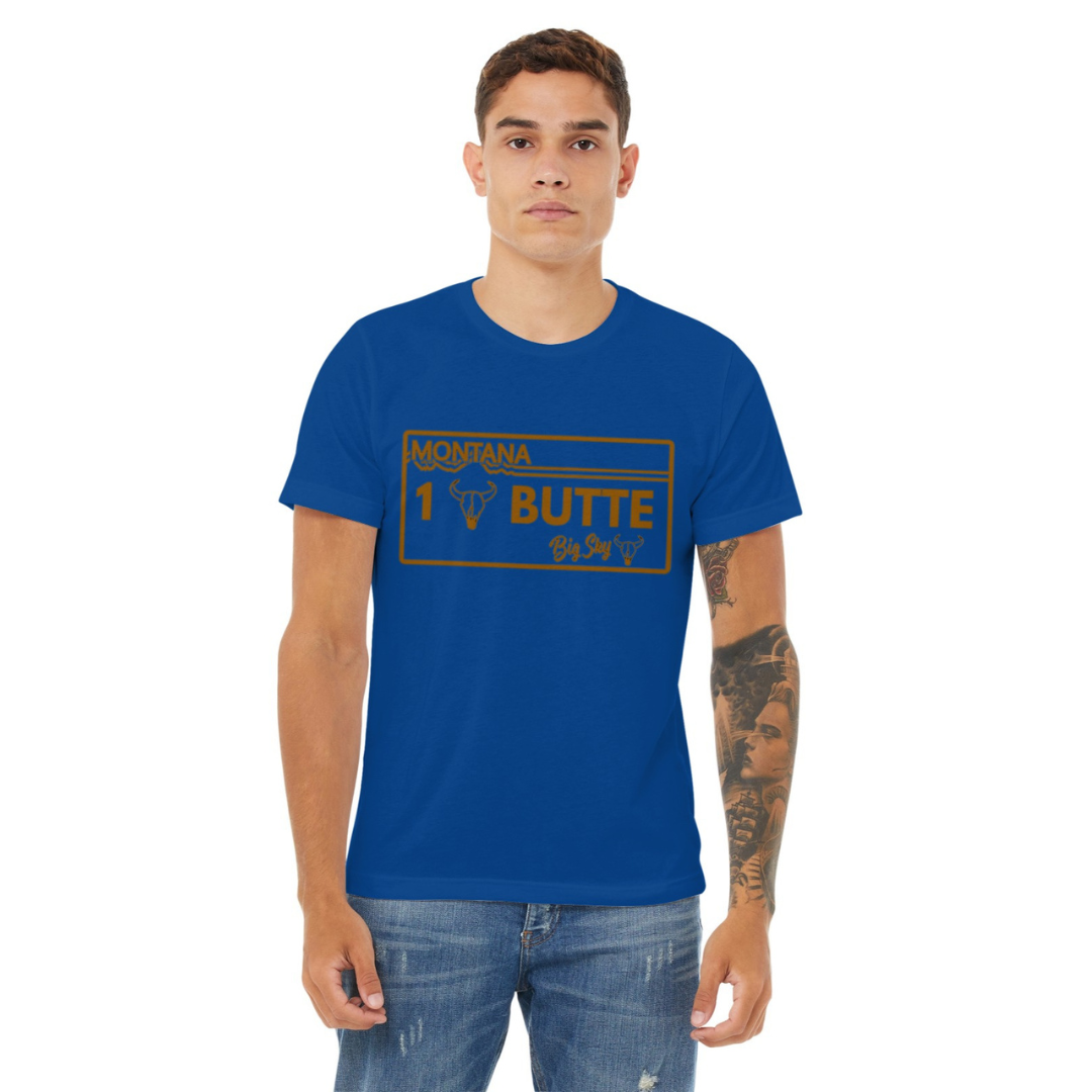 Butte License Plate T-shirt W/ Copper Vinyl