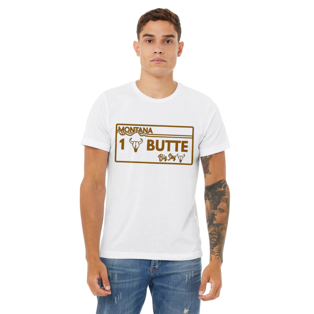 Butte License Plate T-shirt W/ Copper Vinyl