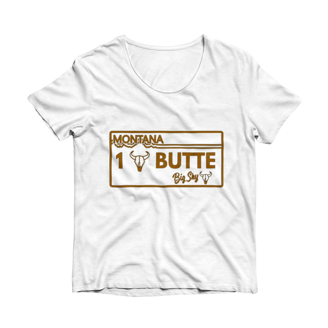 Butte License Plate T-shirt W/ Copper Vinyl